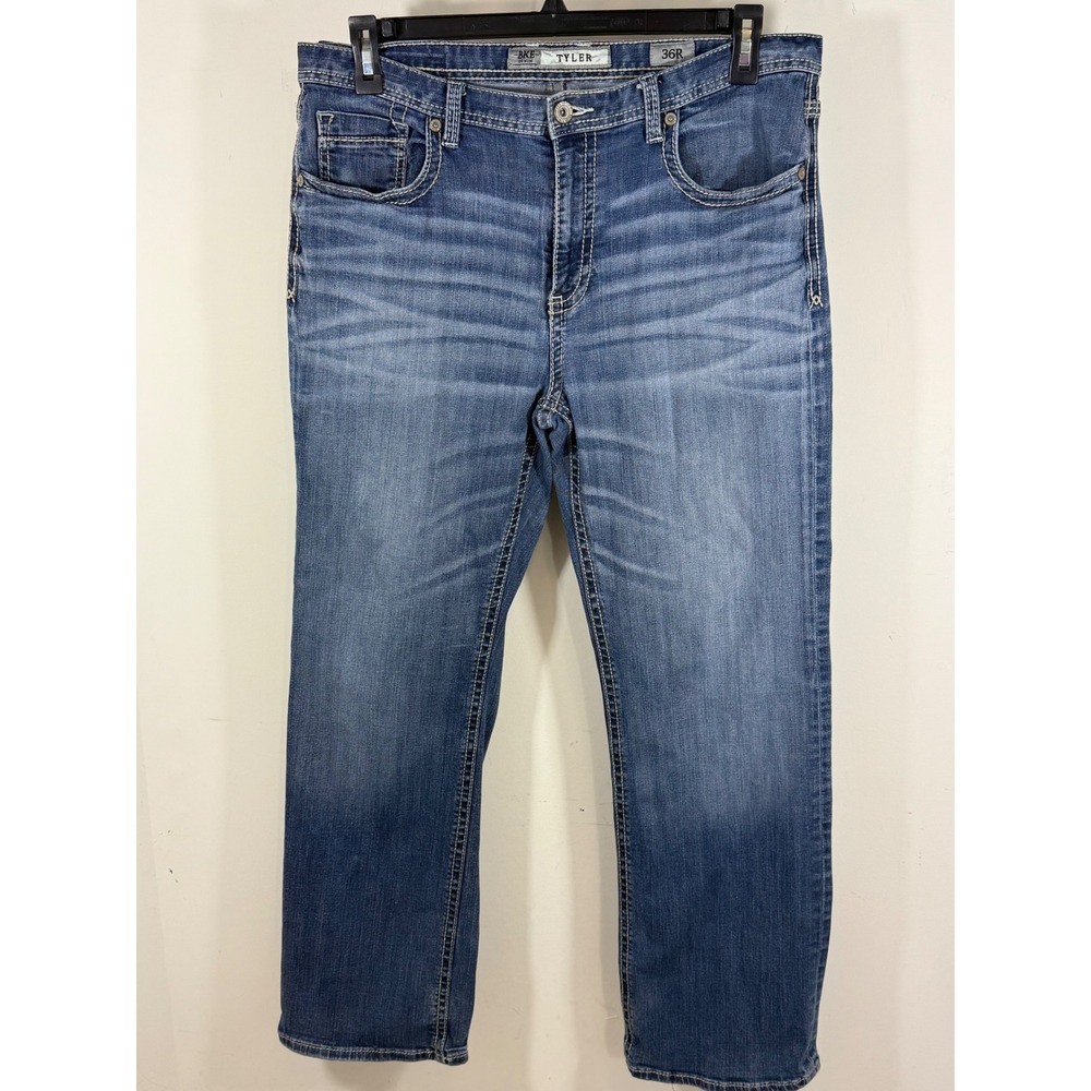 BKE Tyler Bootleg Jeans Men's 36 Regular Blue Wash Stretch Denim Western Y2K